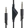 MJKOR Replacement for Astro A40TR Inline Mute Cable Cord,Mute Function Audio Gaming Wire Compatible with Astro A40 TR Headsets (2 Meter, Mute Function)