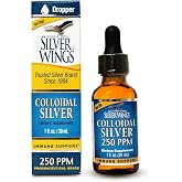 Natural Path Silver Wings Colloidal Silver Liquid - Enhanced Immune Support Supplement - 250ppm (1250mcg) - 1 fl oz Dropper