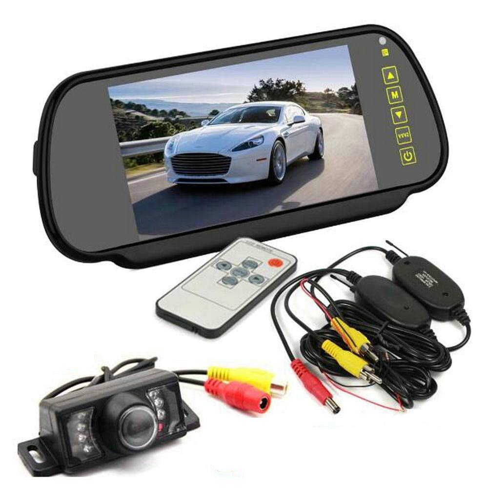 BW® 7" TFT LCD Key Touch Car Rearview Mirror Monitor + Parking Waterproof Night Vision Wireless Backup Camera System