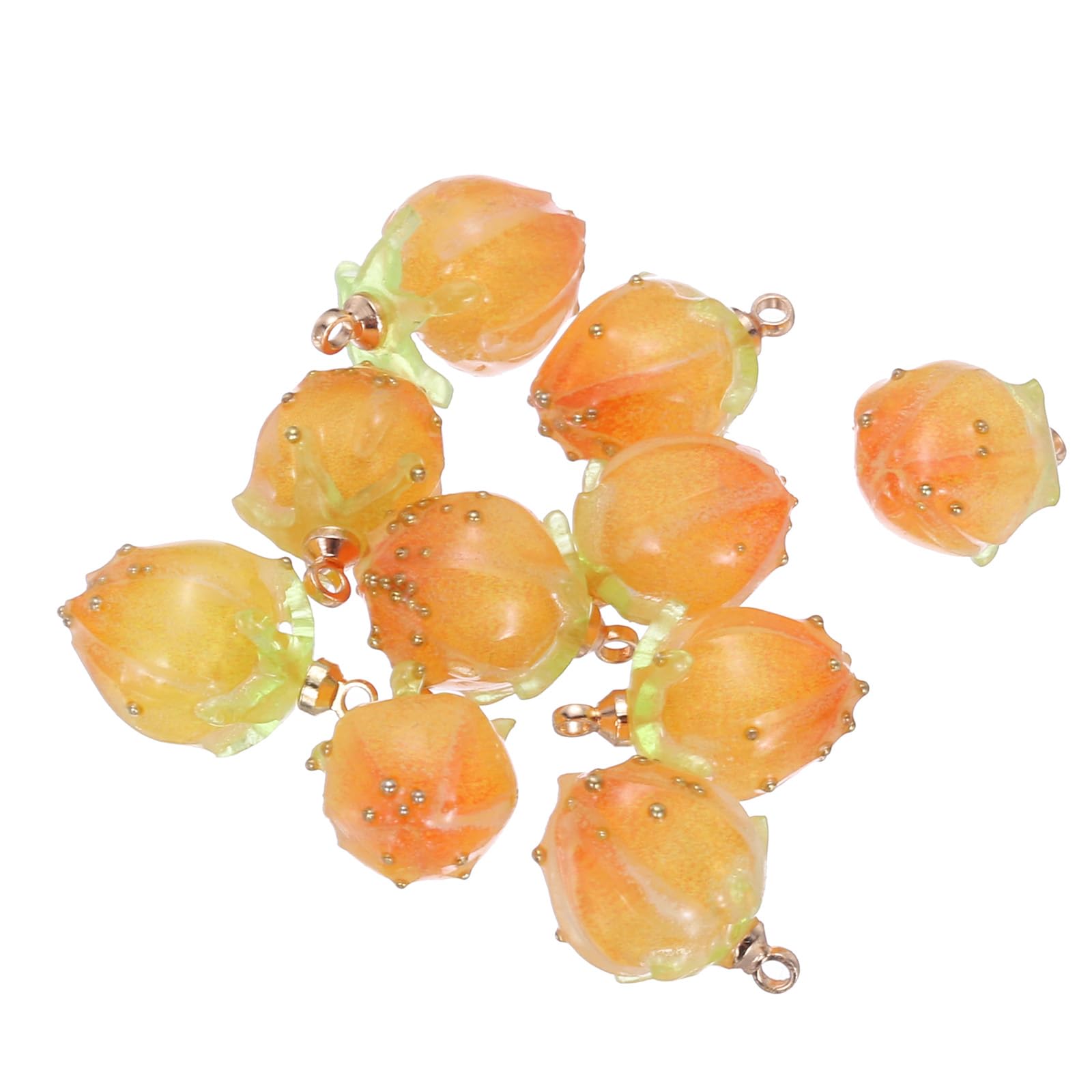 PATIKIL 0.6x0.4 Flower Beads, 10Pcs Acrylic Flower Buds Beads Mini Rose Charm for Bracelets, Earrings, Necklaces, Jewelry Making and DIY Crafts, Yellow