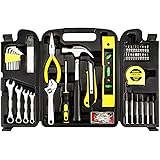 DOWELL 90 Piece Tool Set Home Repair Hand Tool Kit with Wrench Sets Plastic Tool Box Storage Case
