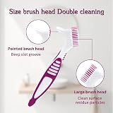 Ceonam Denture Brush 2 Pcs with White Carry Case Multi-Tier Bristles view 3