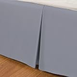 Linen Home Grey Double Box Pleated Base Valance Sheet Microfibre view 4
