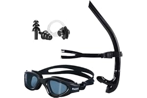 FOCEVI Swim Snorkel for Lap Swimming,No loud gurgling noise No hurt forehead No slip front swimming Snorkeling Training for adult/kid/youth,swimmer snorkle center Mount snorkel tube One-Way Purge Valve