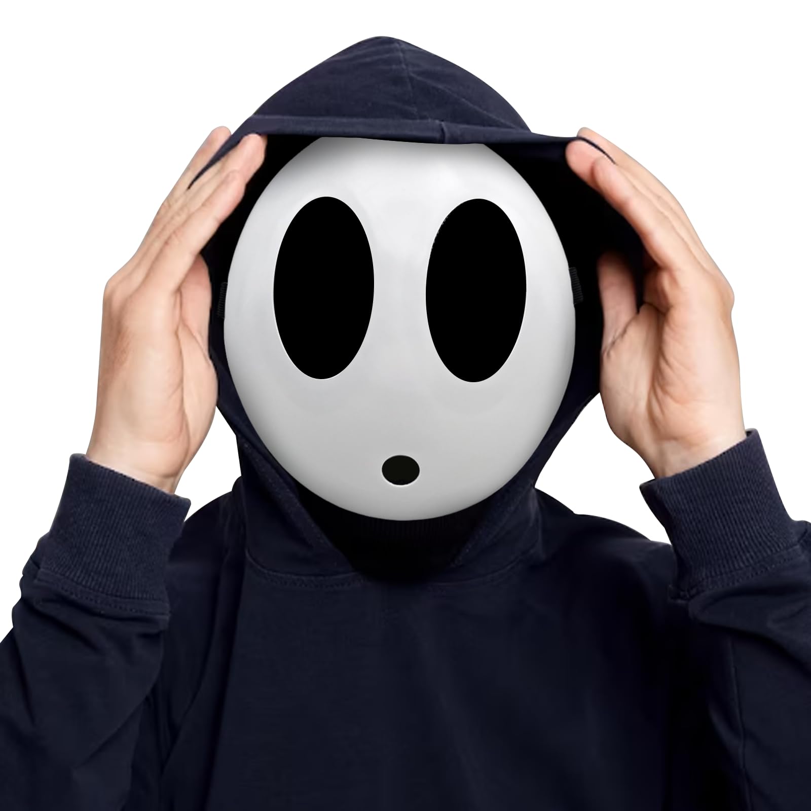 Applysu Shy Guy Mask Anime Shy Boys Girls Mask Funny Full Face White Masks Cosplay Costume Props for Halloween,Christmas,Carnival