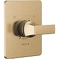 Delta Faucet Velum 14 Series Single-Function Gold Shower Valve Trim Kit, Shower Handle, Delta Shower Trim Kit, Champagne Bronze T14037-CZ (Valve Not Included)