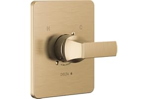 Delta Velum 14 Series Single-Function Valve Trim Kit, Brushed Gold Handle Set for Shower Faucet System, Champagne Bronze T14037-CZ (Valve Not Included)