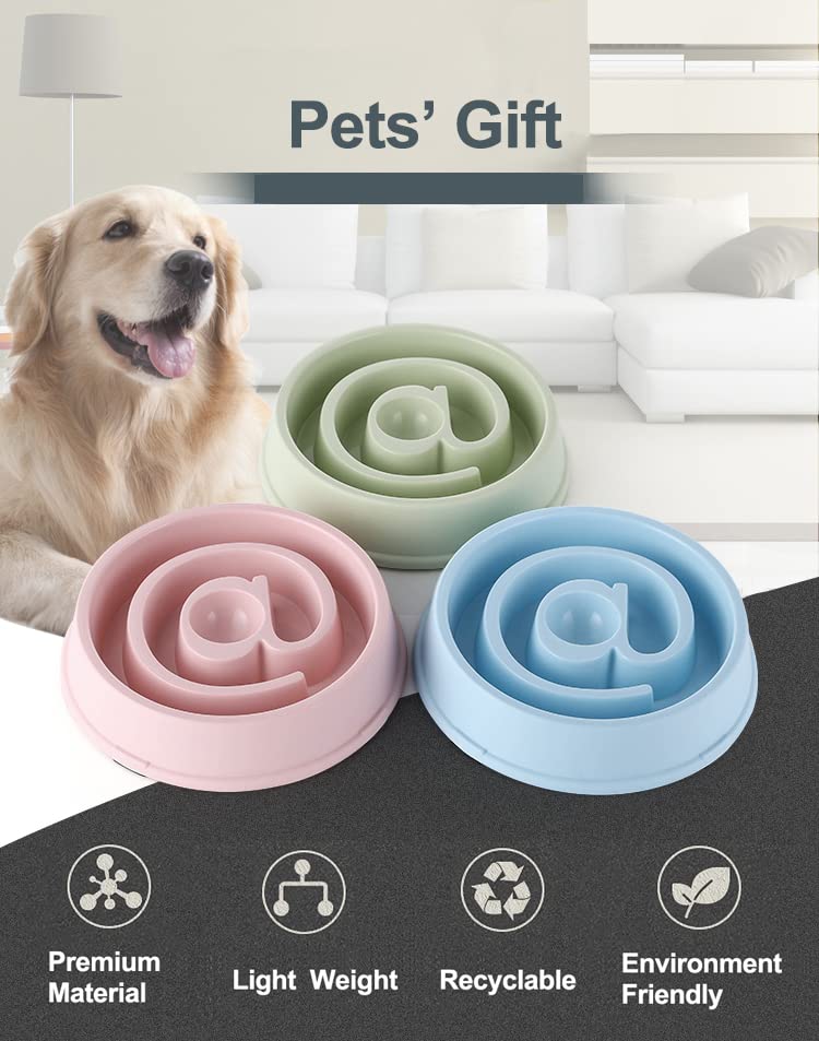 Slow Feeder Dog Bowls Stop Food Bloat Healthy Eating Non Slip Pet Bowl to Reduce Choking and Overeating, Stop Feeding Bowl for Small Medium Size Dogs