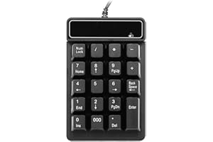 Numeric Keypad, Mechanical Feel USB Number Pad, 000 Key Accounting Pad with Wired 19 Key Design, Ideal for Data Entry Excel L