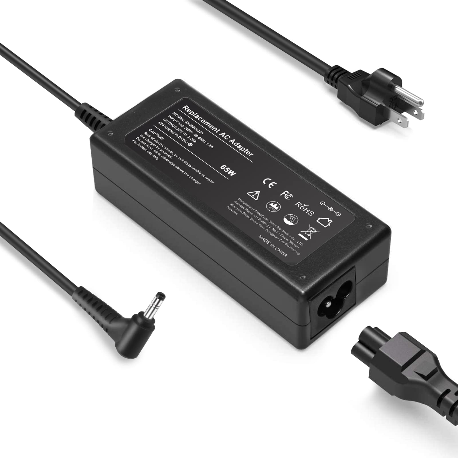 Photo 1 of Eokoowo Charger Compatible with 65W Lenovo Laptop - IdeaPad 1 3 5, Flex 4 5 6 1470 1480, Lenovo V14 V15 V17 G2 G3 G4 ;IdeaPad 110 110s 310 330 330s 520 530s 710s L340 S145 S340 S540; Yoga 720 710 510