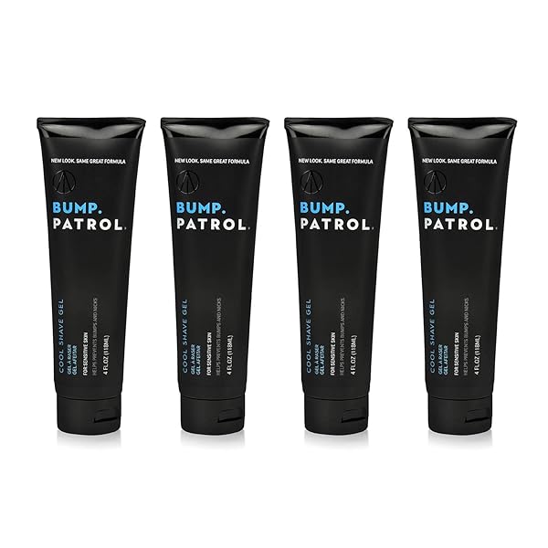 BUMP PATROL COOL SHAVE GEL – SENSITIVE CLEAR SHAVING GEL WITH MENTHOL PREVENTS RAZOR BURN, BUMPS, INGROWN HAIR – 4 OUNCES 4 PACK