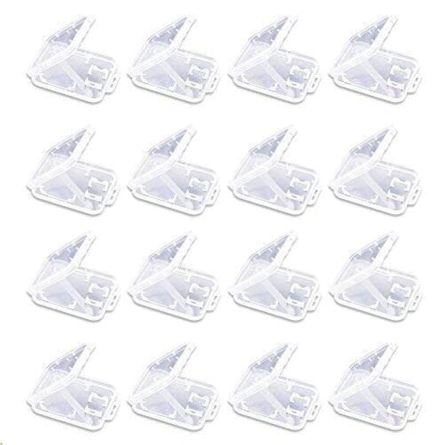Doutop Memory Card Cases Storage Box for SD MMC Micro SD TF Cards Transparent Plastic Storage Case Holder Covers Pack of 20