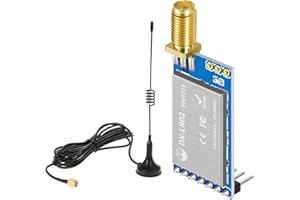 PDDAXLQUE UART Serial Port 22dBm 868/915 MHz TCXO LR02 Wireless Transceiver UART LoRa Net Working RSSI SMD IPEX Stamp Hole RF Module Transmitter (LR02-915 Base ANT)