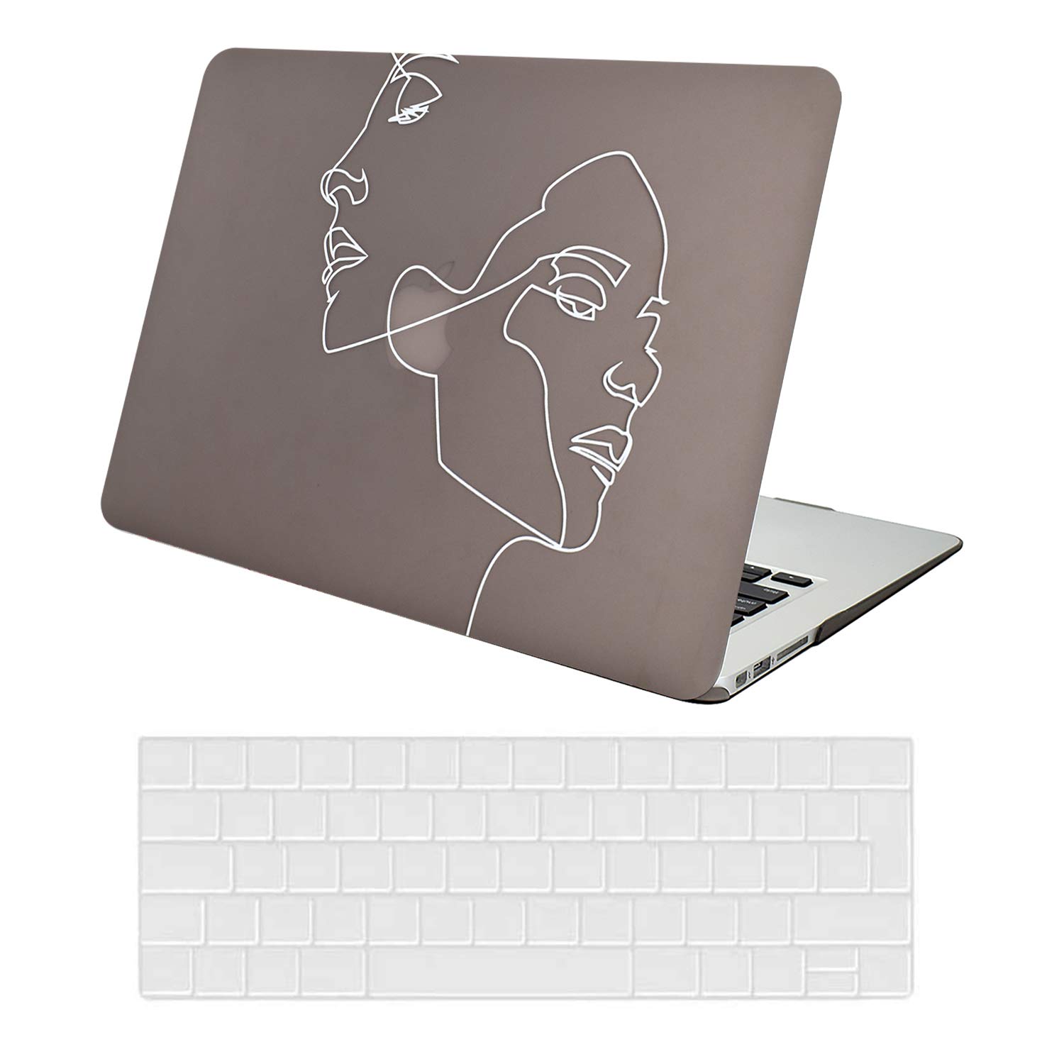 AUSMIX Compatible with MacBook Pro 13 Inch 2024 2023 2022-2016 M2 M1 A2338 A2289 A2251 A2159 A1989 A1706 A1708, Ultra Thin Plastic Hard Shell Protective Snap Case and Keyboard Protector, Face