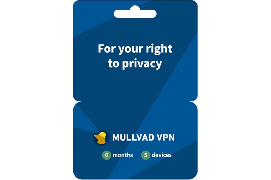 Mullvad VPN | 5 Devices for 6 Months | Protect Your Privacy with Easy-To-Use Security VPN Service
