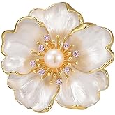 AILONMEI Brooches and Pins for Women Elegant Flower Pearl Brooches Costume Broches Jewelry Lady Christmas Pin for Women