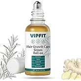VIPFIT Hair Growth Care Serum Roll-On with Rosemary, Niacinamide, Ginger, batana & Castor Oil, Nourishes Scalp for Thicker-Looking, Vibrant Hair, Light Camellia Scent, 30ml/1.01 fl.oz