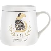 Karma, 18 oz Ceramic Flora Mug - Cute Coffee and Tea Mug - Ceramic Coffee Mugs for Women and Men, Dog