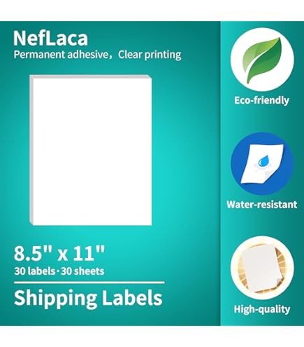 Lot De 500 Feuilles D’étiquettes D’expédition 21,6 X 14 Cm – Autocollantes, Pour Imprimante