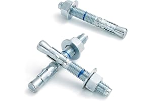 HROMIGRY 1/2" x 3-3/4" Concrete Anchors (50 Pack) 1/2 inch Wedge Anchors Bolts Zinc Plated