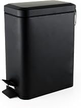 Beldray 5L Pedal Bin Rectangular Soft Close Black with Inner Bucket