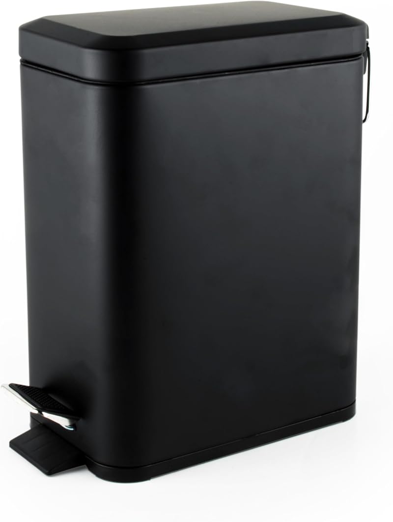 Beldray 5L Pedal Bin Rectangular Soft Close Black with Inner Bucket