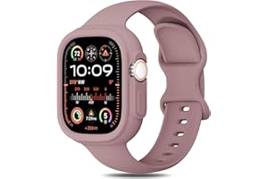 KEEBOWZ Silicone Bands Bumper Case Compatible with Apple Watch Band 38mm 40mm 41mm 42mm 44mm 45mm 46mm 49mm Women Men, Sport Strap Protective Cover Wristband for iWatch Ultra Series 10 9 8 SE 7 6 5 4 3 2 1