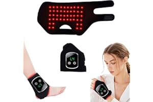 pinfriy Portable 5000mAh Wireless Red Light for Feet & Ankle, 48pcs LEDs Cordless Infrared Light Foot Wrap for Hand Joint Mus