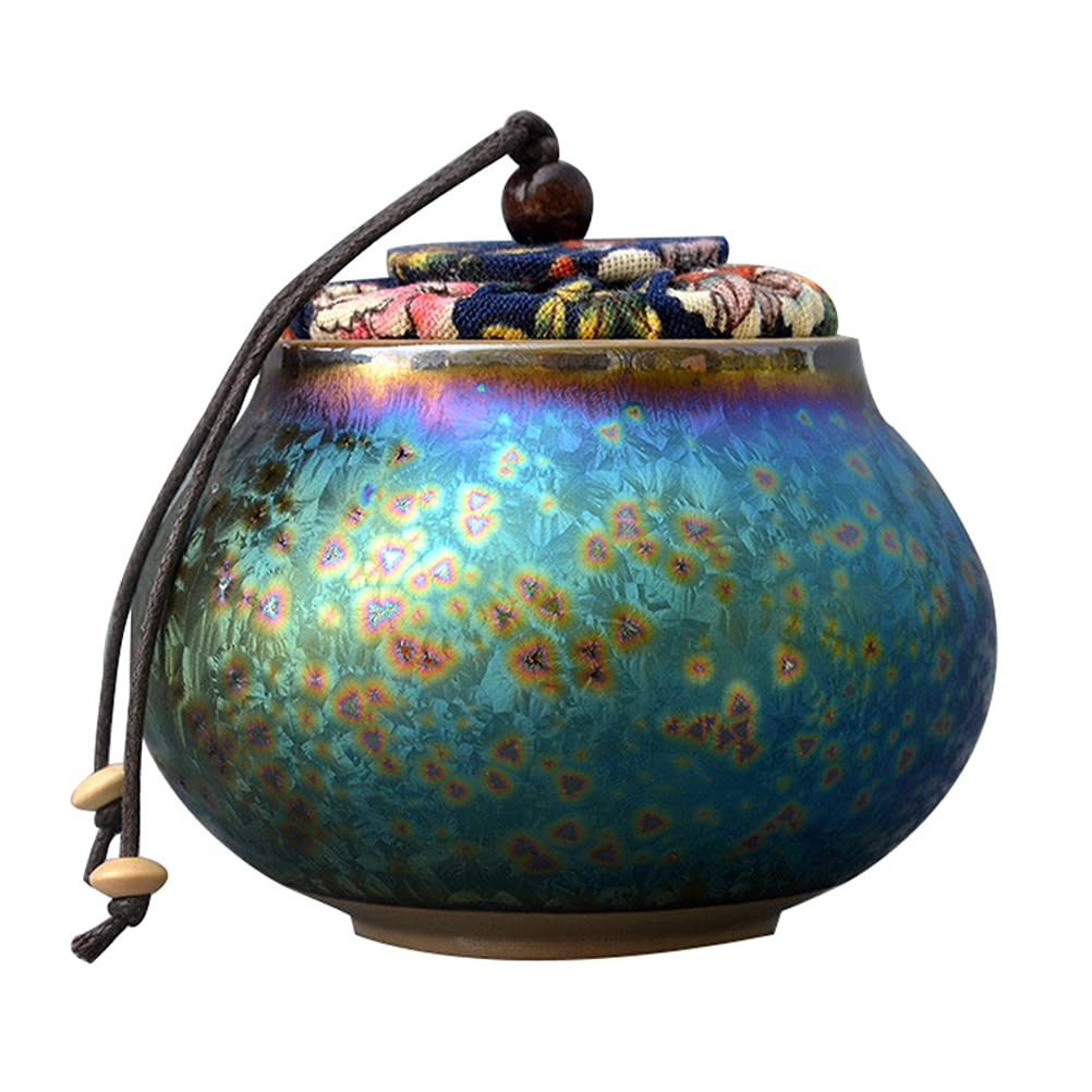 DOITOOL Ceramic Tea Jar Small 3.5 Inch Japanese Style Tea Caddy with Airtight Lid for Loose Storage Home Kitchen Canister