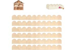 Scalloped Wood Trim - 6 Pack Unfinished Wood Decorative Scalloped Edge Molding Trim, Cute DIY Wooden Moulding Trims for Home 