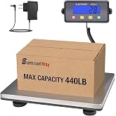 SurmountWay Large Shipping Scale 440lbs, 15.3&rdquo;x11.8&rdquo; Stainless Platform | Tare/Count/Auto-Off, Easy Read LCD Display, 3 Units, High Accurate, Portable Design For Packages, Business &amp; Warehouse
