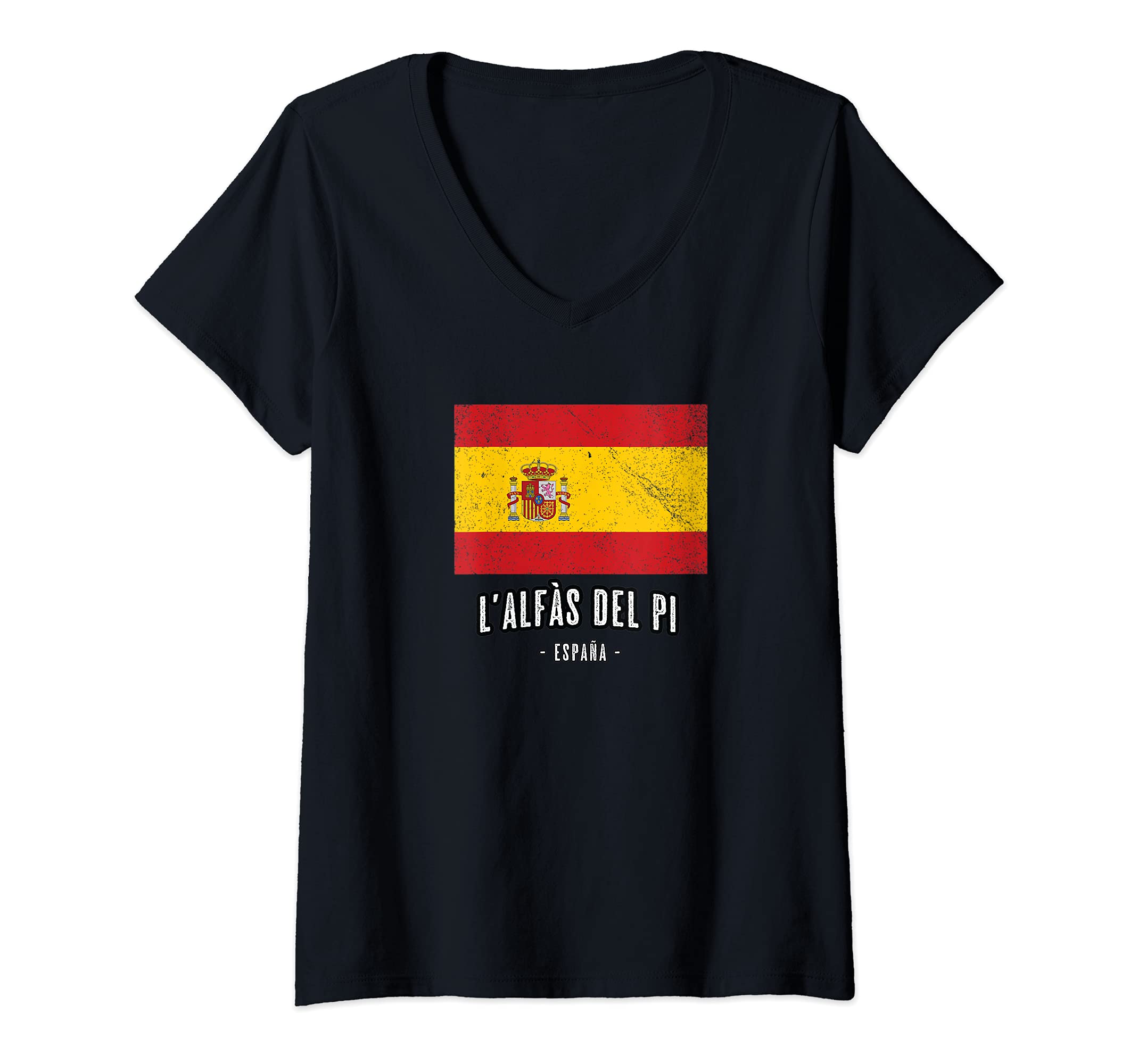 Womens l'Alfàs del Pi Spain | ES Flag, City - Bandera Ropa - V-Neck T-Shirt