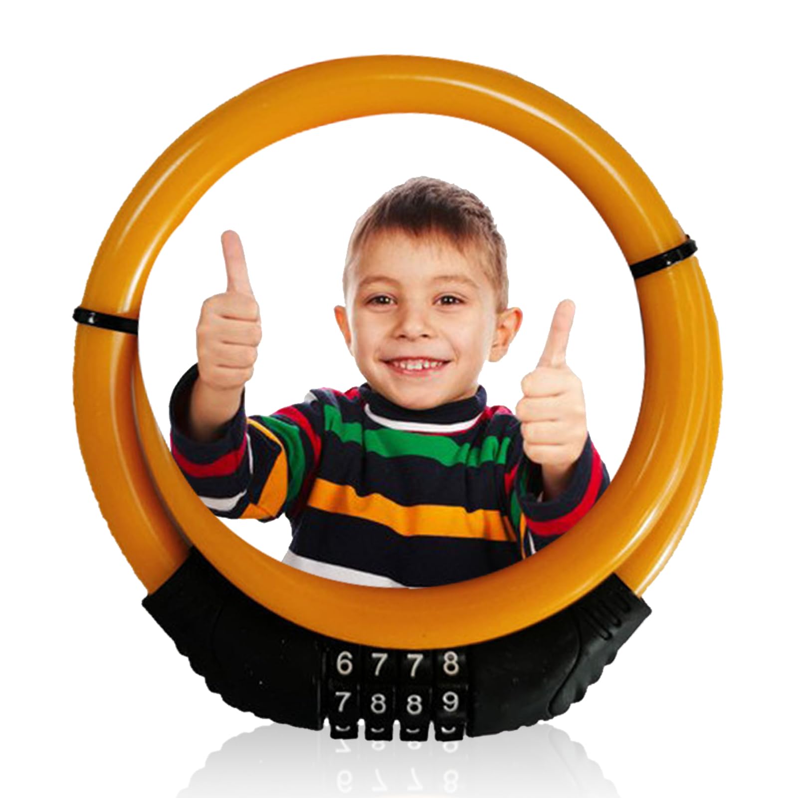 KASESSS Kids Bicycle Lock, 12x660mm High Security Digital Code Combination Lock, 4 Digit Combination Bike Lock, Portable Lock Orange