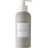 KEUNE Style Thickening Cream for Fine or Thin Hair, 6.8 Fl Oz | Heat-Activated Volumizing Blow Dry Cream, Adds Body &amp; Natural Shine for Fuller, Thicker-Looking Hair, Protects to 450F