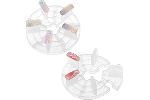 beinkmake 2pcs Acrylic Nail Stands Nail Stand for Press on Nails Display False Nails Holder for Painting Nails Practices Nail Art Kit Accessories, Clear