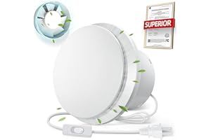4 Inch Bathroom Exhaust Fan with Switch, Upgraded Exhaust Fan Low Noise IPX4 Waterproof Household Ventilation Fans, Window Ce