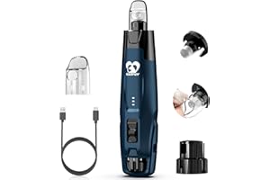 Casfuy New 6-Speed Dog Nail Grinder - 50% More Power Dog Nail Trimmers with 2 LED Lights Quiet 7h Running Time Electric Pet Nail Grinder File Toenail Grinder for Large Medium Small Dogs & Cats (DB)