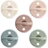Comfy Cubs Baby Pacifiers, 5 Pack for 0+ Months, Soft Breast-Like Nipple Shape - CPSIA Compliant Silicone Pacifier for Newborns - Girl Pack Baby Essentials - Ideal Newborn Gift Set, Multicolor Neutral
