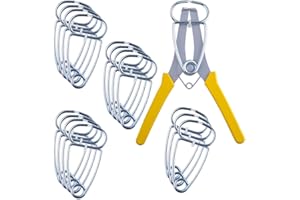 Feiyang Miter Spring Clamps Kit for Woodworking,Picture Frames,Wood Trim,Moldings (16 Clamps / 1 Pliers)