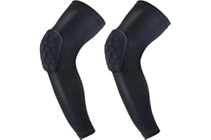GUOZI Arm Elbow Sleeves [2 Pack], Honeycomb Crashproof Arm Elbow Pads for Youth Adult Sports Football Basketball Volleyball