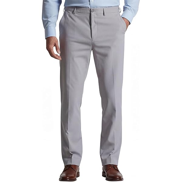 Mens Dress Pants Business Casual Relaxed Fit Expandable Waist Straight Leg  Pants Lounge Work Wedding Pant with Pocket at Amazon Men's Clothing store