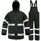 Rizzon Rain Suits for Men Women Waterproof Heavy Duty Rain Gear Hi-Vis Rain Jacket & Pants for Fishing, Camping