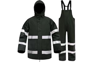 Rizzon Rain Suits for Men Women Waterproof Heavy Duty Rain Gear Hi-Vis Rain Jacket & Pants for Fishing, Camping