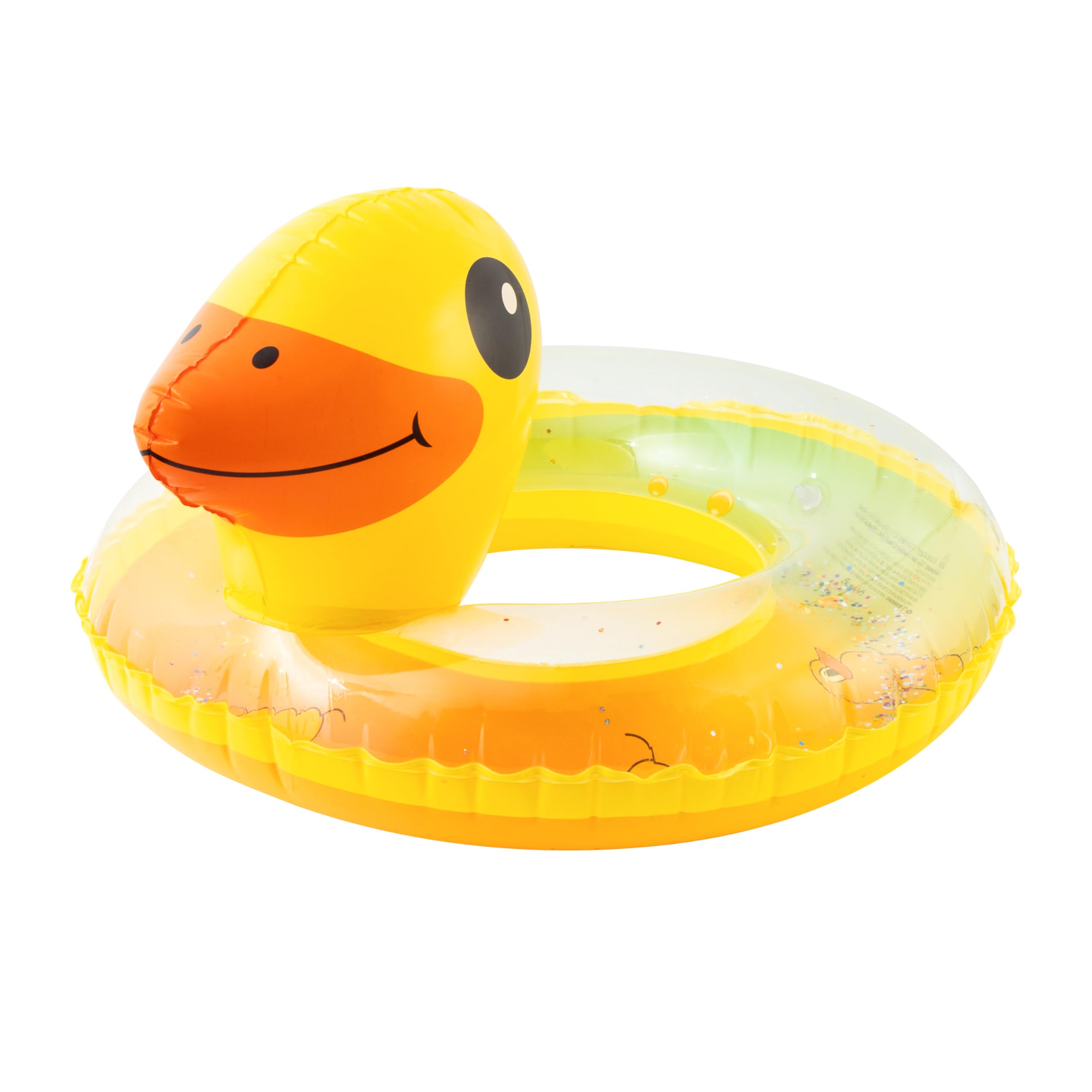GROBRO7 Duck Inflatable Pool Float - Yellow Duck Giant Pool Float with Sequin, Cute Sparkling Pool Tubes Pool Toys Outdoors for Baby Kids Summer Beach Swimming Pool Party Decorations, Age 3 to 8