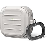 elago Armor Case for Apple AirPods 5 &amp; AirPods 4 | Carabiner Included, Supports Wireless Charging, Shock Resistant, Full Protection (Stone)
