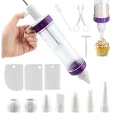 Beauty Vega Dessert Decorating Syringe Set - Stainless Steel Frosting Gun With 6 Nozzles, 4 Scrapers, 6 Cupcake Liners - View #4