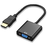 HDMI to VGA, Gold-Plated HDMI to VGA Adapter (Male to Female) for Computer, Desktop, Laptop, PC, Monitor, Projector, HDTV, Ch