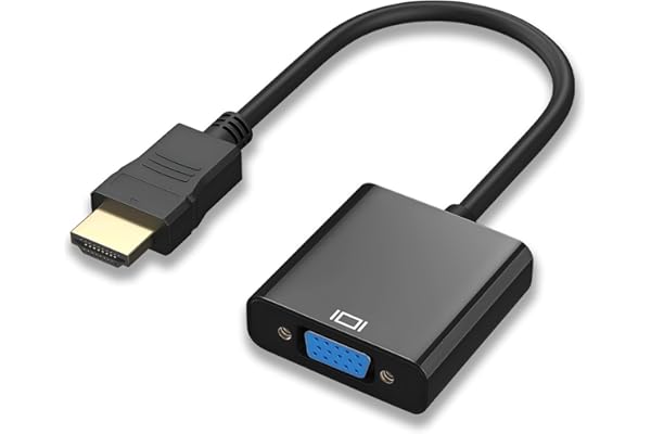 HDMI to VGA Adapter (Male to Female), Gold-Plated HDMI to VGA Converter for Computer, Laptop, Desktop, Monitor, Projector, HD