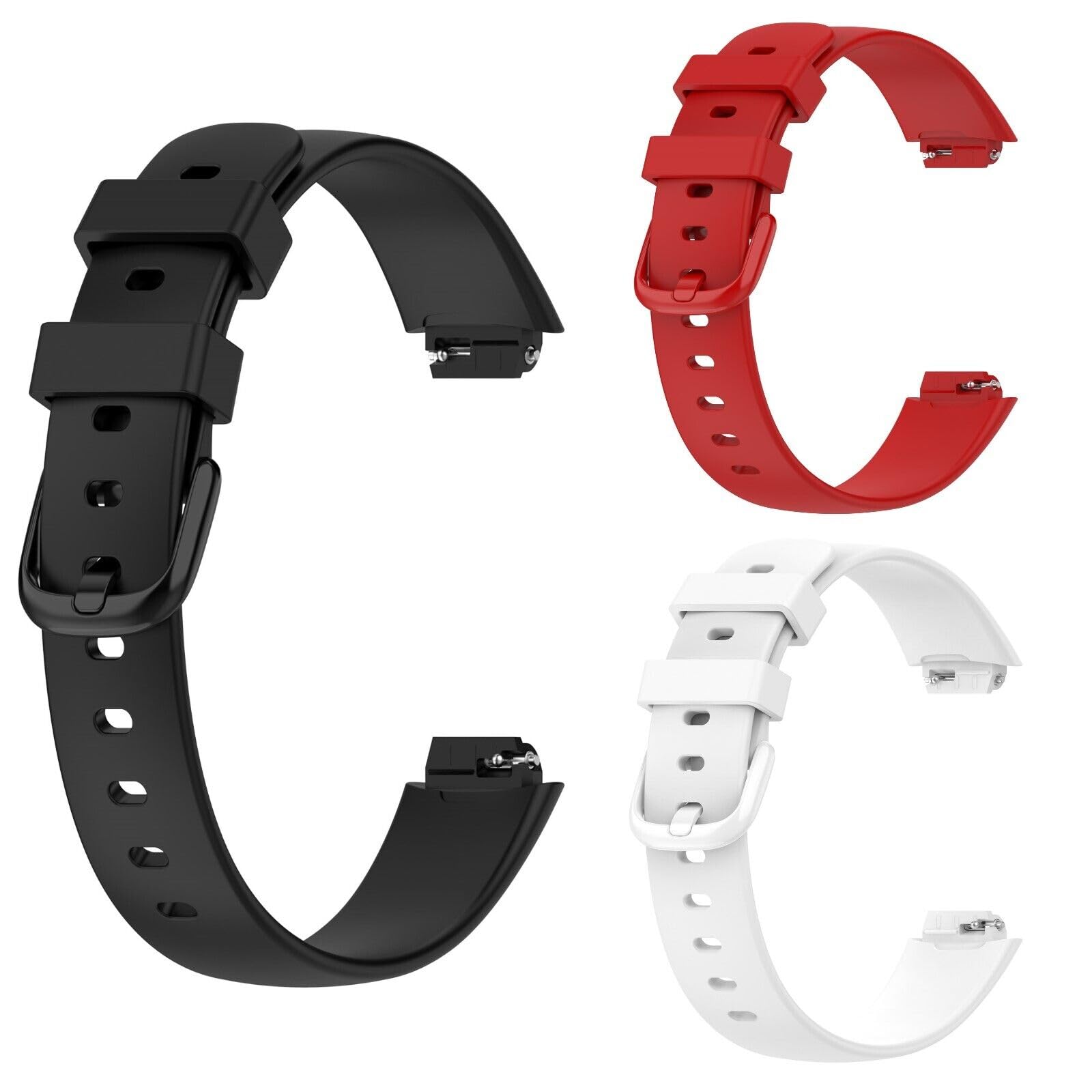 Panda Bobo Compatible for Fitbit Inspire 3 Strap, Soft Silicone Adjustable Sport Replacement Wrist Bands for Women Men (Large, Pack A - x3 Pcs)
