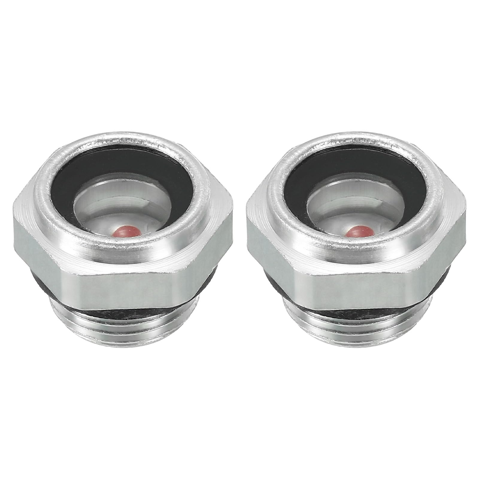PATIKIL Air Compressor Oil Sight Glass, 2 Pack G 3/8" Male Thread Aluminum Alloy Oil Liquid Level Gauge Air Compressor Parts with O-Ring